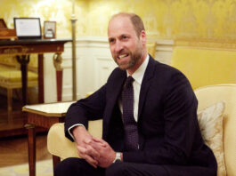 PARIS, FRANCE - DECEMBER 7: Prince William, Prince of Wales reacts during his meeting with President-Elect Donald Trump (not pictured) at the Embassy of the United Kingdom's Residence on December 7, 2024 in Paris, France. Donald Trump was among the wave of foreign dignitaries descending on Paris this weekend to attend a reopening ceremony at Notre-Dame Cathedral, more than five years after it was damaged in a major fire. (Photo by Oleg Nikishin/Getty Images)