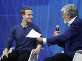 PARIS, FRANCE - MAY 24: Facebook founder and CEO Mark Zuckerberg answers Co-founder of Viva Technology Maurice Levy 's questions during the Viva Technologie show at Parc des Expositions Porte de Versailles on May 24, 2018 in Paris, France. Viva Technology, the new international event brings together 5,000 startups with top investors, companies to grow businesses and all players in the digital transformation who shape the future of the internet. (Photo by Chesnot/Getty Images)