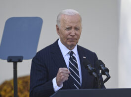 WASHINGTON DC, UNITED STATES - NOVEMBER 7 : President of the United States Joe Biden addressing to the nation in the Rose Garden at the White House in Washington DC, United States on November 7, 2024. (Photo by Celal Gunes/Anadolu via Getty Images)