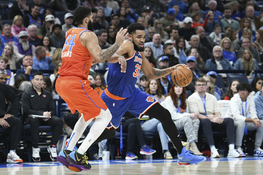 Gilgeous-Alexander nets 33, leading Thunder to 14th consecutive victory over Knicks 117-107.