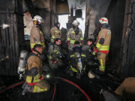 BOLU, TURKIYE- JANUARY 21: The death toll rose to 66 in a fire that broke out in a hotel in Bolu Kartalkaya Ski Center on January 21, 2025 in Bolu, Turkiye. Interior Minister Ali Yerlikaya announced that 51 people were injured, fire cooling work continues. (Photo by Mert Gokhan Koc/ dia images via Getty Images)