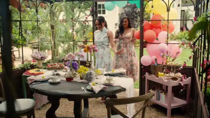 Meghan Markle, left, and Mindy Kaling in With Love, Meghan.COURTESY OF NETFLIX