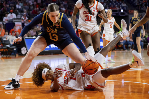 Liatu King records 23 points as No. 3 Notre Dame secures late victory over Clemson, 67-58.