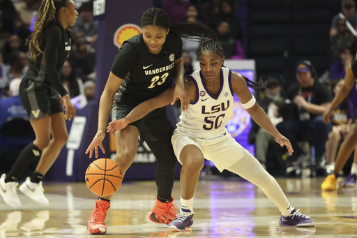 Aneesah Morrow scores 23 points and grabs 15 rebounds as unbeaten No. 5 LSU triumphs over Vanderbilt 83-77