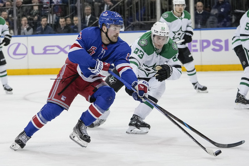 Benn nets winner in overtime as Stars come back from 3-goal deficit to edge Rangers 5-4