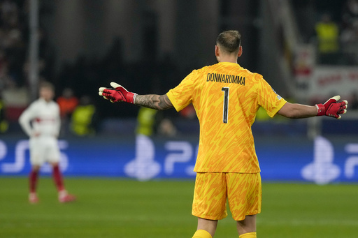 Donnarumma makes crucial save that leads PSG to Champions League knockout stage.