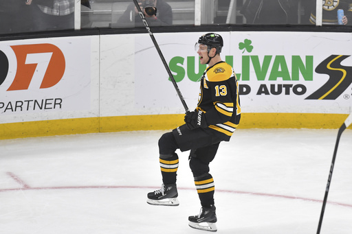 Coyle nets two in final period, surpasses BU teammate Celebrini as Bruins triumph over Sharks 6-3