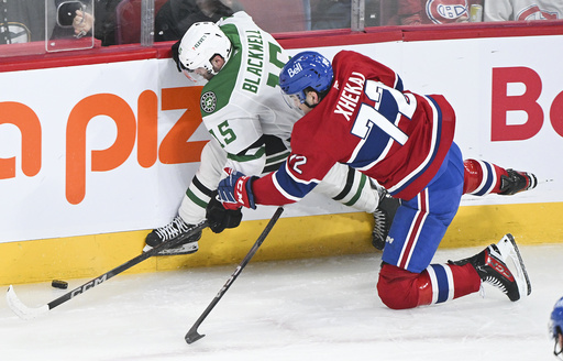 Robertson nets decisive shootout goal, Stars prevail over Canadiens 2-1 for seventh consecutive victory