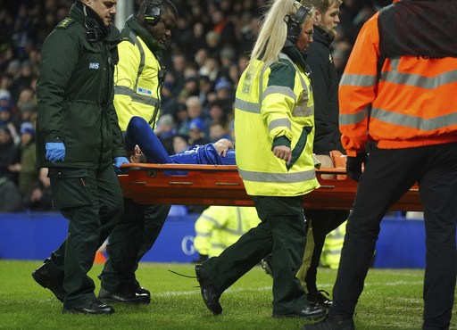 Everton forward Armando Broja received oxygen following a leg injury sustained in the match against Peterborough.