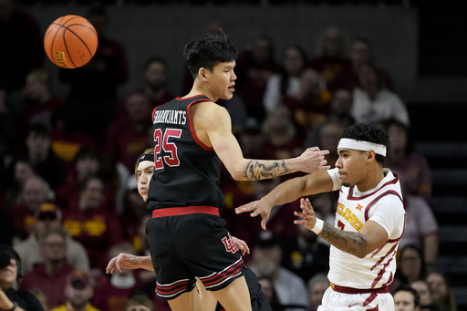 Iowa State, ranked No. 3, defeats Utah 82-59, achieving a 10-game winning streak.