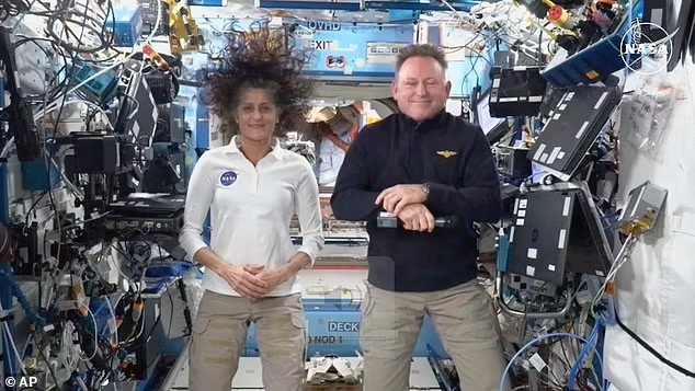 Astronauts Suni Williams and Butch Wilmore have been stuck at the International Space Station since June 5. They are pictured giving a news conference in July 

