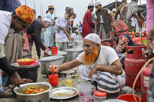 Large crowds of Muslims gather for the yearly Biswa Ijtema celebration in Bangladesh