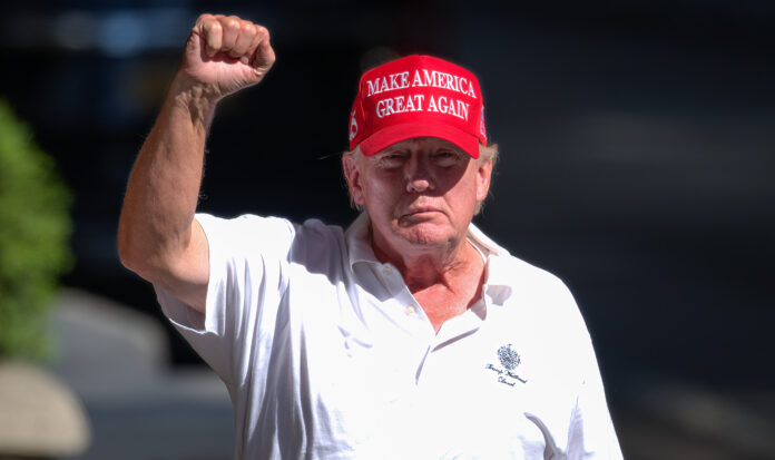 NEW YORK, NEW YORK - MAY 28: Former President Donald Trump is seen arriving to Trump Tower on May 28, 2023 in New York City. (Photo by James Devaney/GC Images)