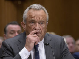 Robert F. Kennedy, Jr., President Trump's nominee to serve as Secretary of Health and Human Services testifies during a Senate Committee on Health, Education, Labor and Pensions hearing for his pending confirmation on Capitol Hill, Thursday, Jan. 30, 2025, in Washington. (AP Photo/Rod Lamkey, Jr.)