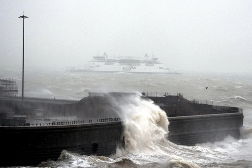 Severe rainfall causes flooding in areas of the UK, impacting New Year celebrations amid ongoing wild conditions.