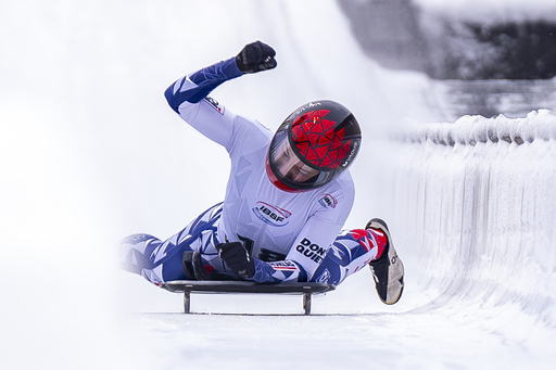 Janine Flock of Austria secures her first World Cup win in women’s skeleton since 2021.