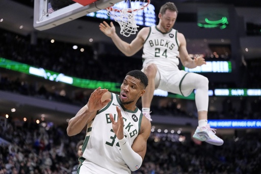 Bucks’ sluggish beginning dampens Antetokounmpo’s enthusiasm for his new achievement