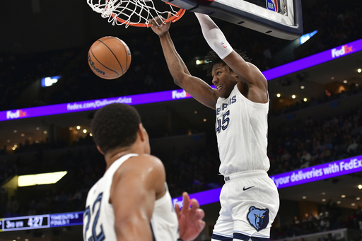 Jaren Jackson nets 28 points, Zach Edey contributes 19 as Grizzlies secure their sixth consecutive victory, defeating Jazz 125-103.