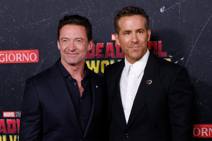 NEW YORK, NEW YORK - JULY 22: Hugh Jackman and Ryan Reynolds attend the world premiere of 