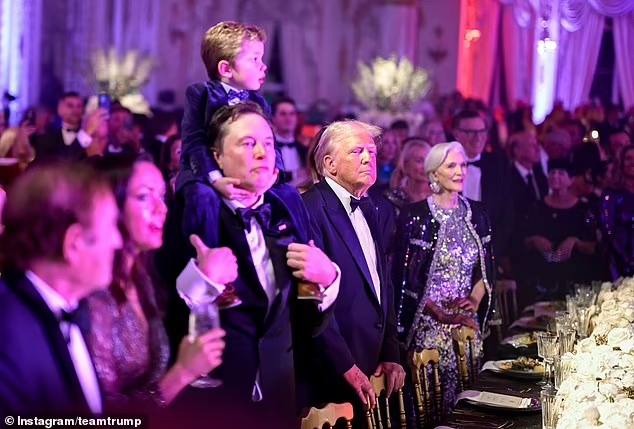 Elon Musk and his son attend dinner at Mar-a-Lago with President-elect Donald Trump

