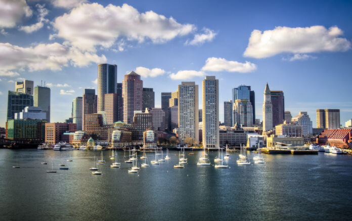 Boston skyline from waterfront.