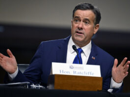 John Ratcliffe, President-elect Donald Trump's choice to be the Director of the Central Intelligence Agency, appears before the Senate Intelligence Committee for his confirmation hearing, at the Capitol in Washington, Wednesday, Jan. 15, 2025. (AP Photo/John McDonnell)