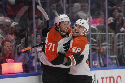 Duclair and Horvat net goals just 55 seconds apart, leading Islanders to a 3-1 victory over Flyers