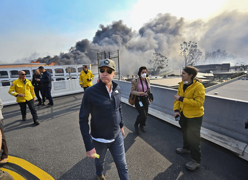 Newsom has not received confirmation on whether to join Trump regarding the president’s wildfire response.