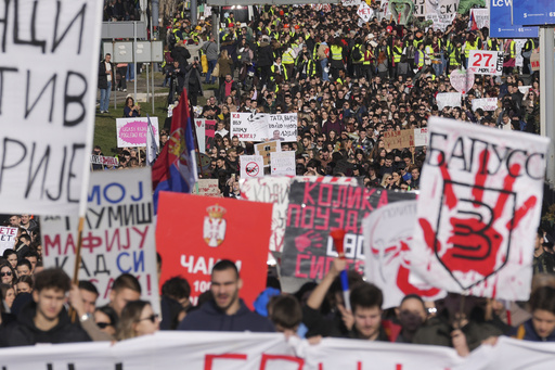 Farmers in Serbia support striking students with a 24-hour traffic blockade in Belgrade.