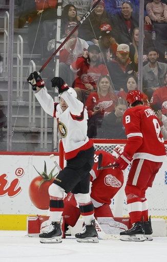 Patrick Kane’s overtime power-play goal propels Red Wings to fifth consecutive win over Senators