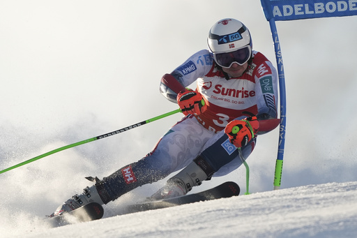 Swiss athlete Odermatt finishes third in opening run of World Cup giant slalom, with teammate Meillard in the lead