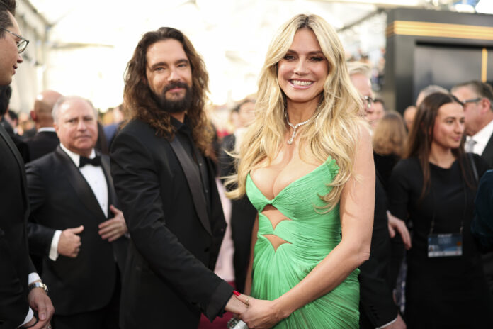 Tom Kaulitz, Heidi Klum during the 82nd Annual Golden Globes held at The Beverly Hilton on January 05, 2025 in Beverly Hills, California. (Photo by Christopher Polk/GG2025/Penske Media via Getty Images)