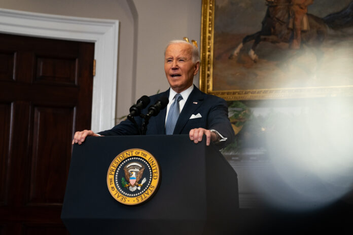 WASHINGTON,DC - DECEMBER 8: President Joe Biden addresses the nation from the Roosevelt Room at the White House following the fall of the Assad regime in Syria on December 8, 2024. (Photo by Allison Robbert for The Washington Post via Getty Images)