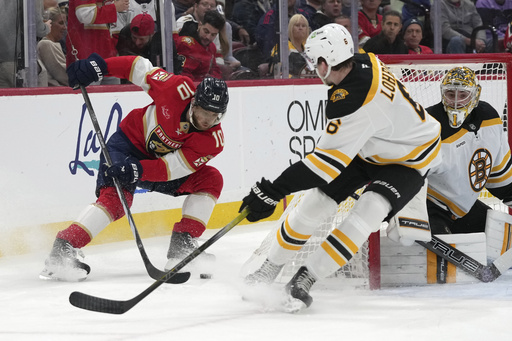 Pastrnak’s overtime goal propels Bruins past Panthers 4-3, ending Boston’s six-game slide.