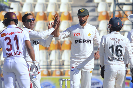 Second Test’s opening day sees 20 wickets tumble, with West Indies leading Pakistan by 9 runs