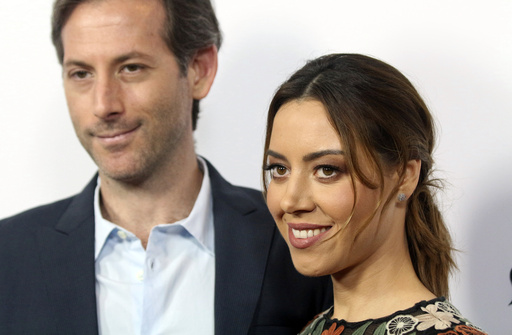 FILE - Aubrey Plaza, right, and Jeff Baena arrive at the premiere of "The Little Hours" at the 2017 Los Angeles Film Festival in Culver City, Calif., on Monday, June 19, 2017. (Photo by Willy Sanjuan/Invision/AP, File)