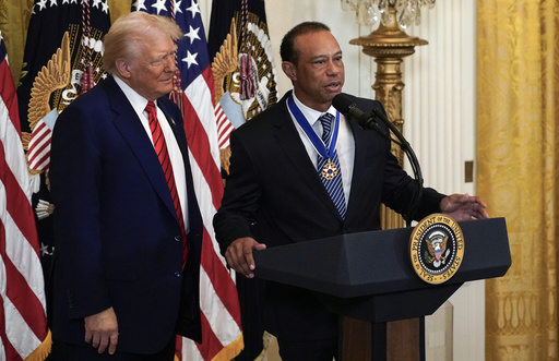 Tiger Woods attends another meeting at the White House as PGA Tour nears Saudi agreement.