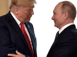 Questions have been raised over the seemingly cosy relationship between US President Donald Trump and Russia's Vladimir Putin (pictured in 2019)