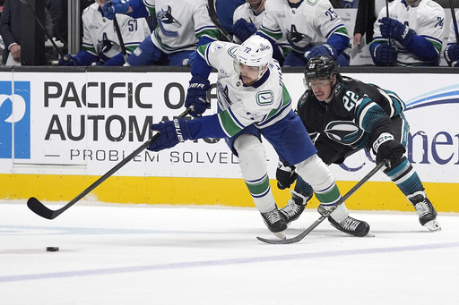 O’Connor nets overtime penalty goal, leading Canucks to 2-1 victory against Sharks