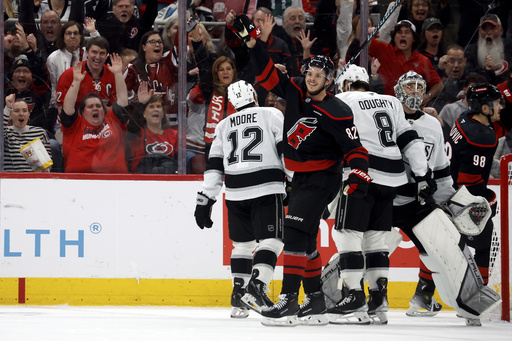 Fiala nets a pair, Danault contributes with a goal and assist as Kings top Hurricanes 4-2