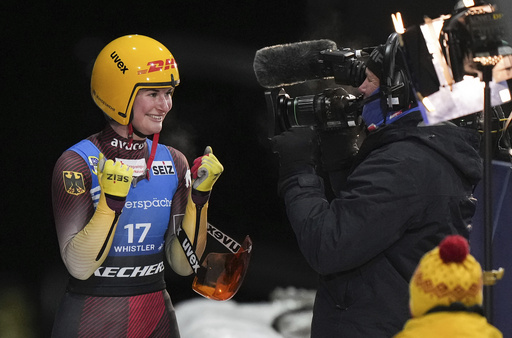 Taubitz secures overall women’s World Cup luge title, marking 27th straight win for Germany.