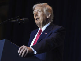 President Donald Trump speaks during the National Prayer Breakfast at Washington Hilton, Thursday, Feb. 6, 2025, in Washington. (AP Photo/Evan Vucci)