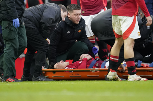 Man United’s Martinez emotional as he is stretchered off with a ‘serious’ knee injury