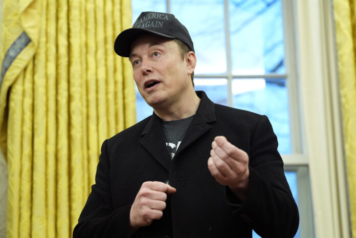 Elon Musk speaks during an event in the Oval Office with President Donald Trump at the White House, Tuesday, Feb. 11, 2025, in Washington. (Photo/Alex Brandon)