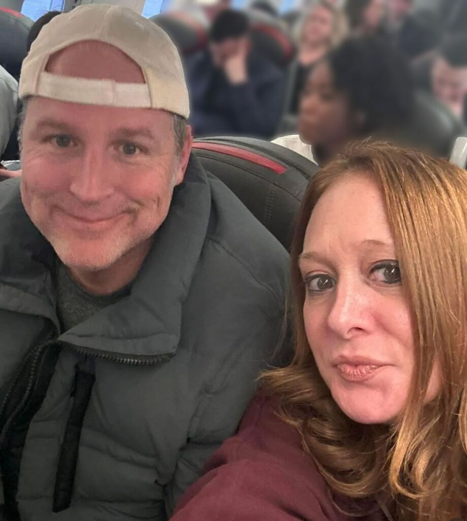 Peter and Donna Livingston on American Airlines Flight 5342 before takeoff on Jan. 29.  DONNA LIVINGSTON/JIN AH LONGERBEAM