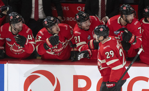 Canada’s power play kicks off the 4 Nations Face-Off explosively with McDavid, Crosby, and MacKinnon.