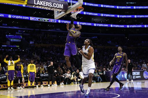 LeBron James sets record as the oldest player to achieve 40 points in NBA, scoring 42 in Lakers’ win.