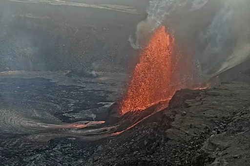 Kilauea erupts with lava once more, marking the latest phase of its intermittent volcanic activity in Hawaii.