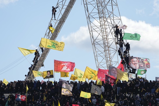 Large crowds gather for the funeral of Hezbollah chief Nasrallah five months post his assassination.