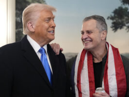 President Donald Trump, accompanied by Marc Fogel, speaks in the Diplomatic Reception Room at the White House, Tuesday, Feb. 11, 2025, in Washington. (Photo/Alex Brandon)